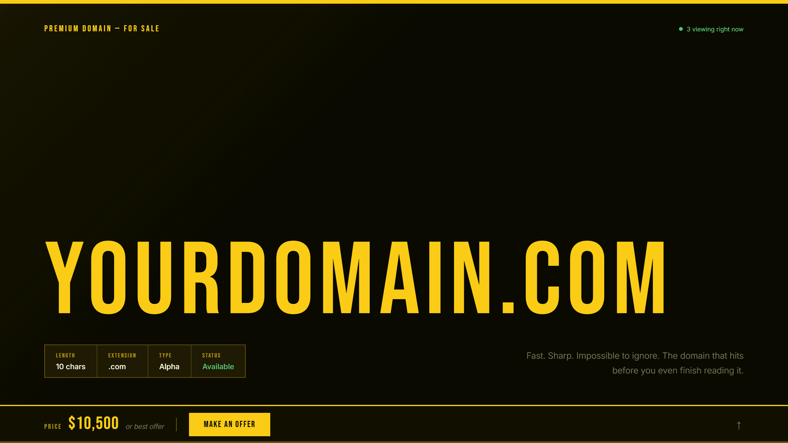 Strike domain lander template preview