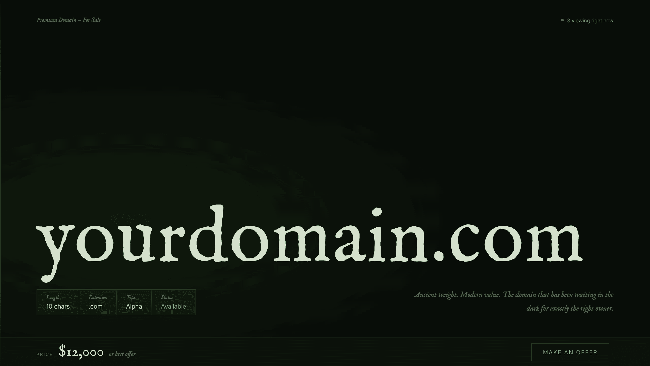 Crypt domain lander template preview
