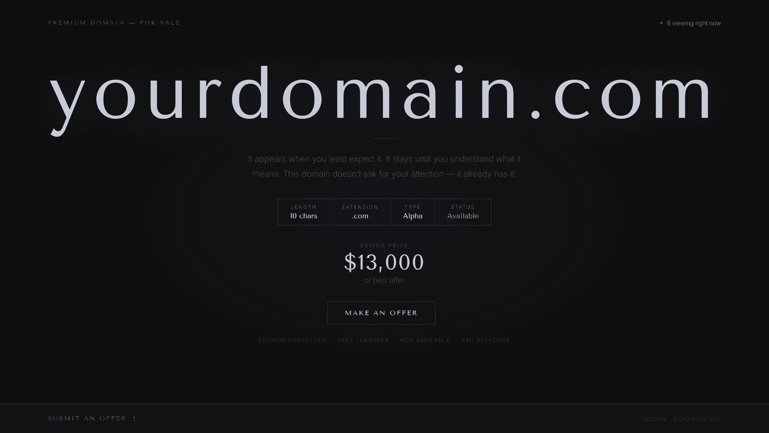 Specter domain lander template preview