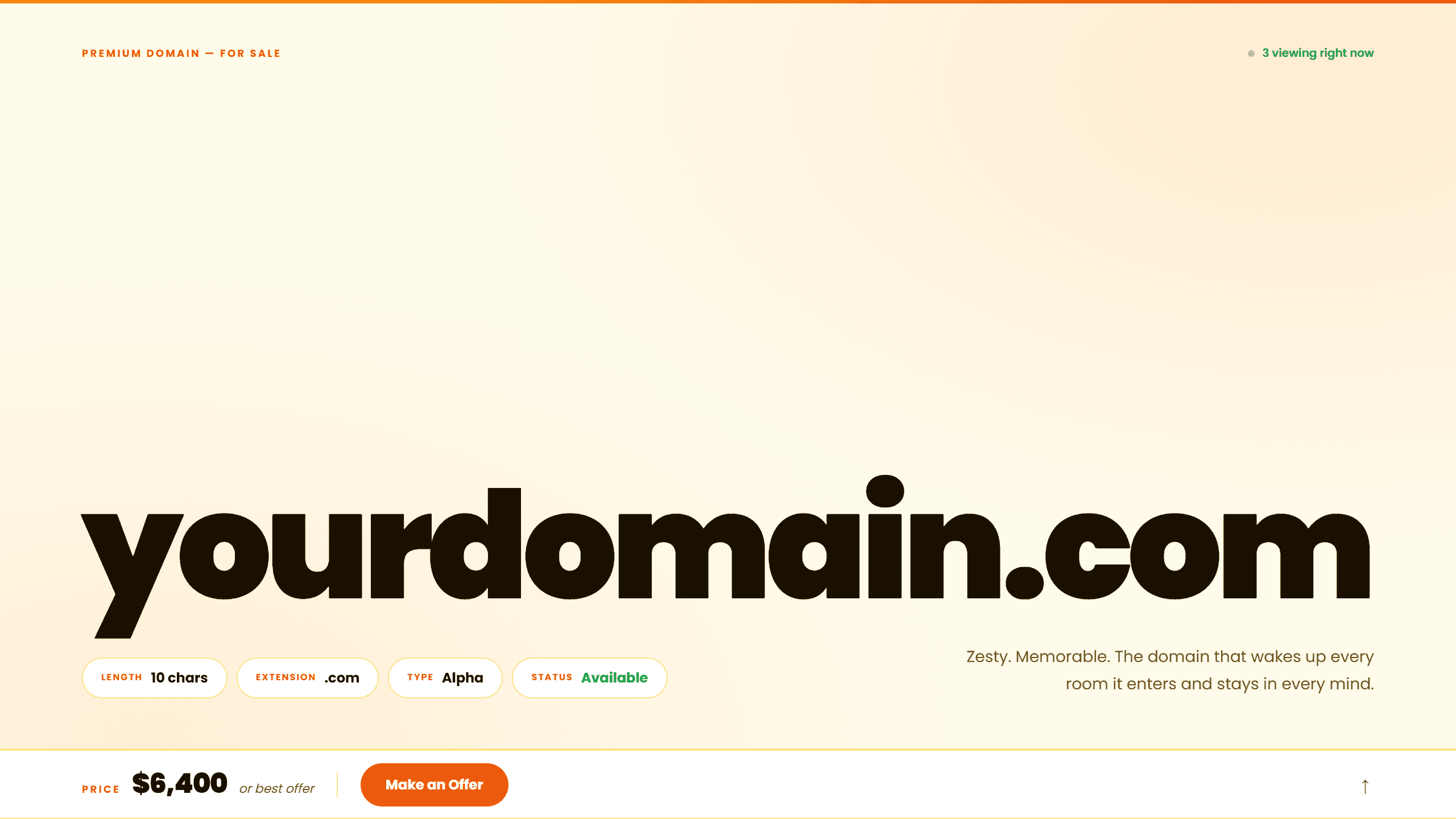 Citrus domain lander template preview