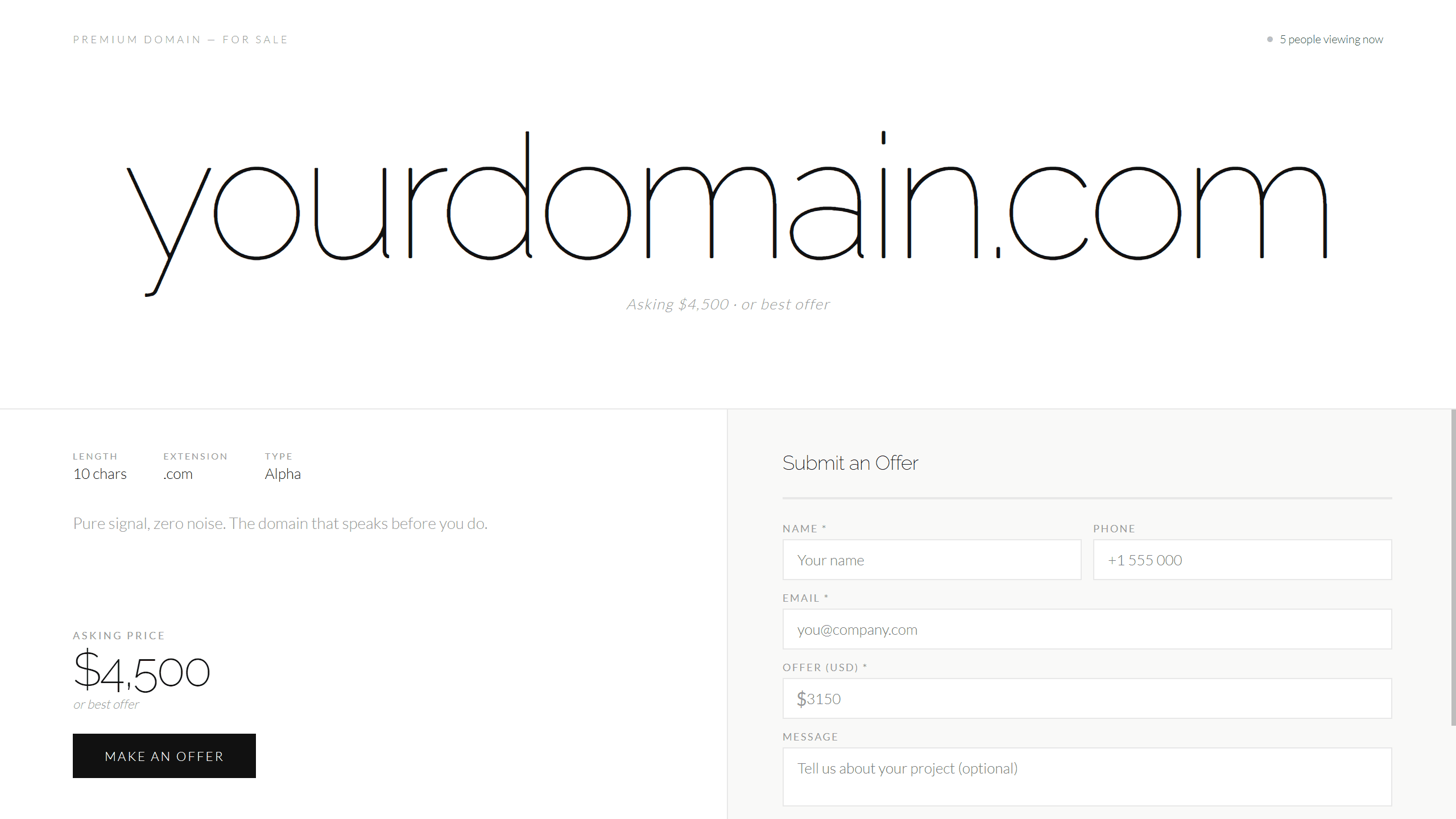 Chalk domain lander template preview