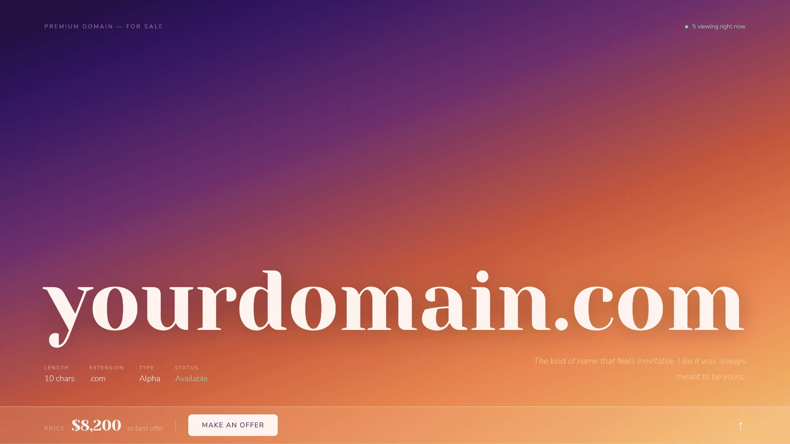 Dusk domain lander template preview