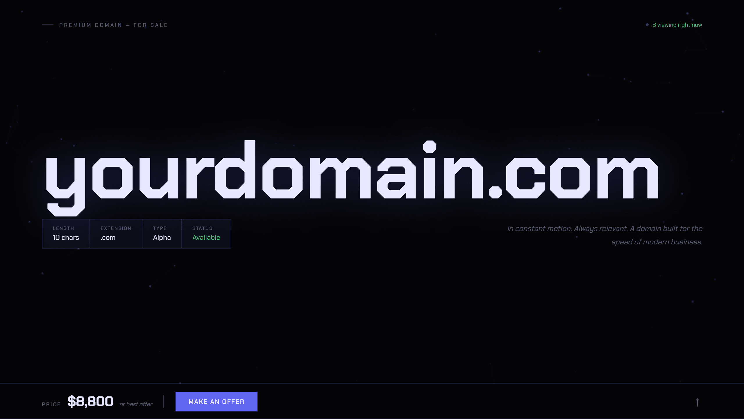Flux domain lander template preview