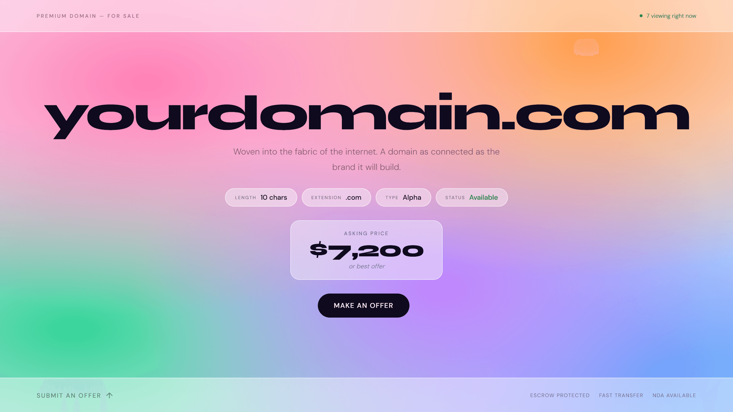 Mesh domain lander template preview