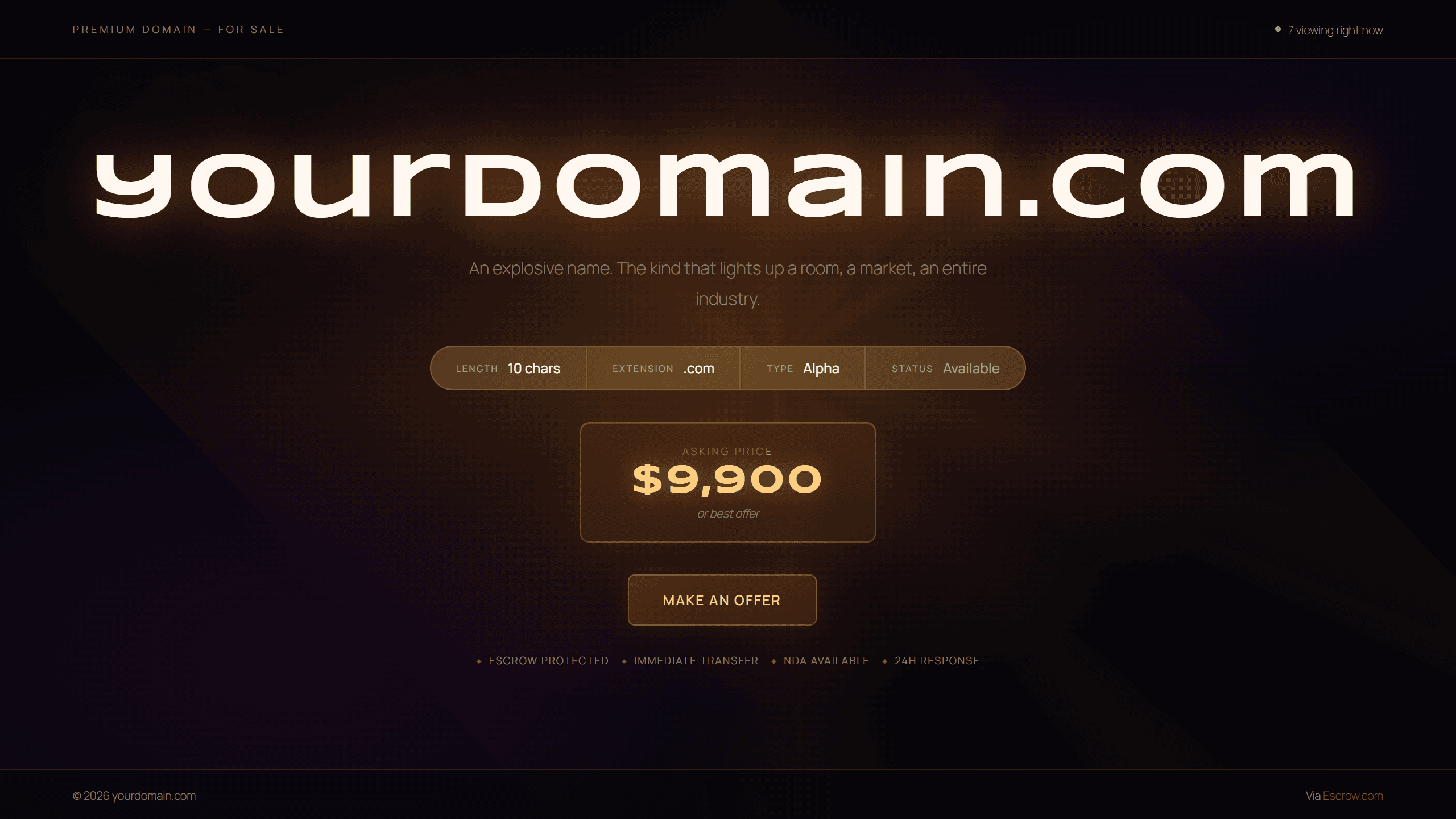 Nova domain lander template preview