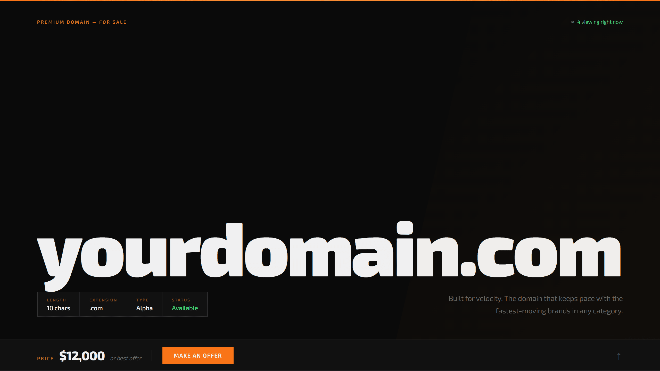 Apex domain lander template preview